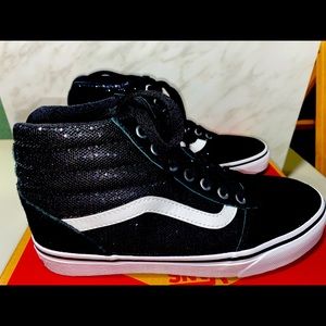 Vans black sequin high tops